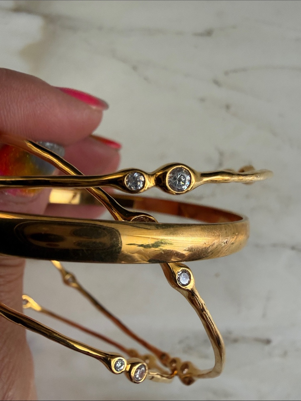 J. Crew Gold-Tone Crystal Accent Bangle Trio - Picture 4 of 4